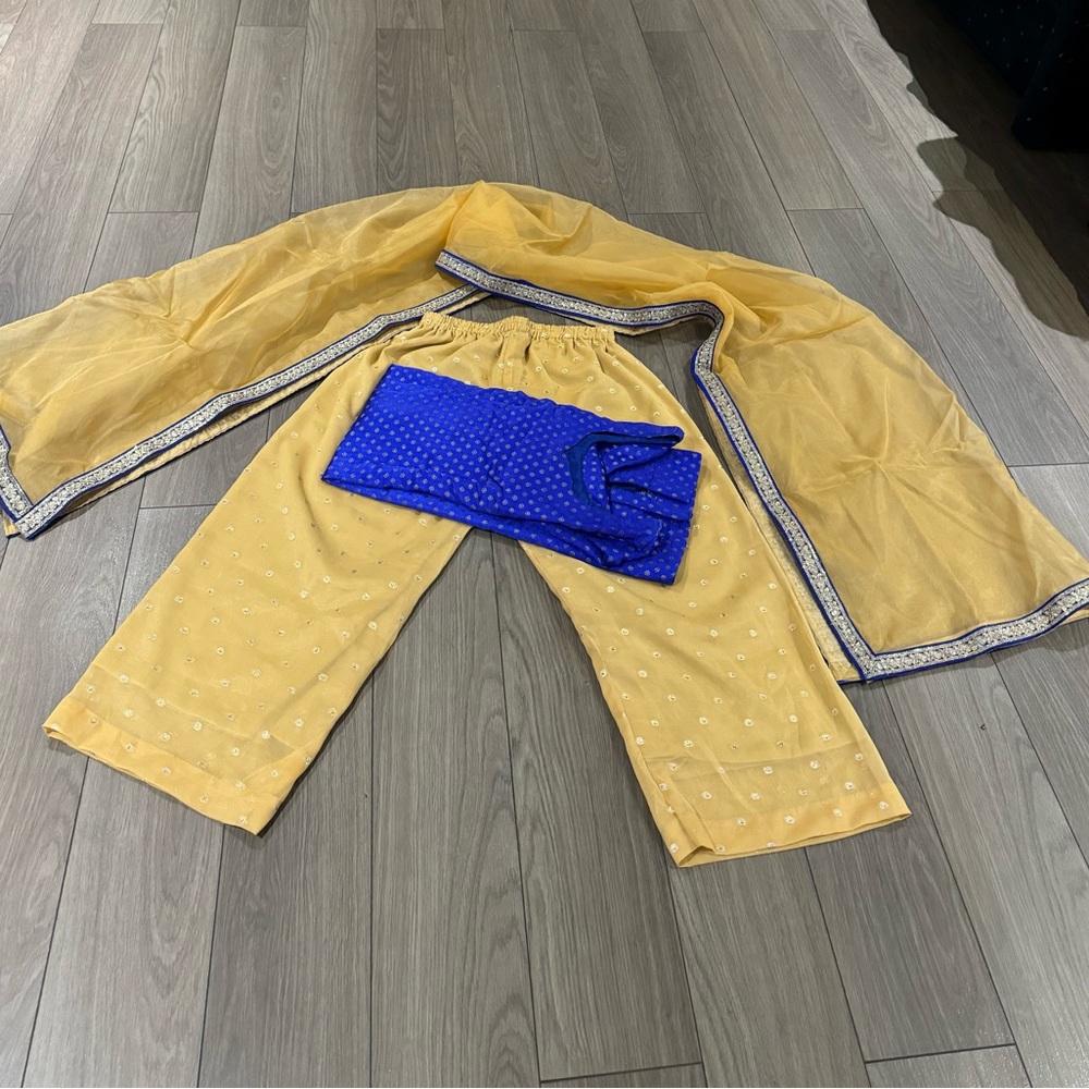 New Blue and beige  Traditional Outfit